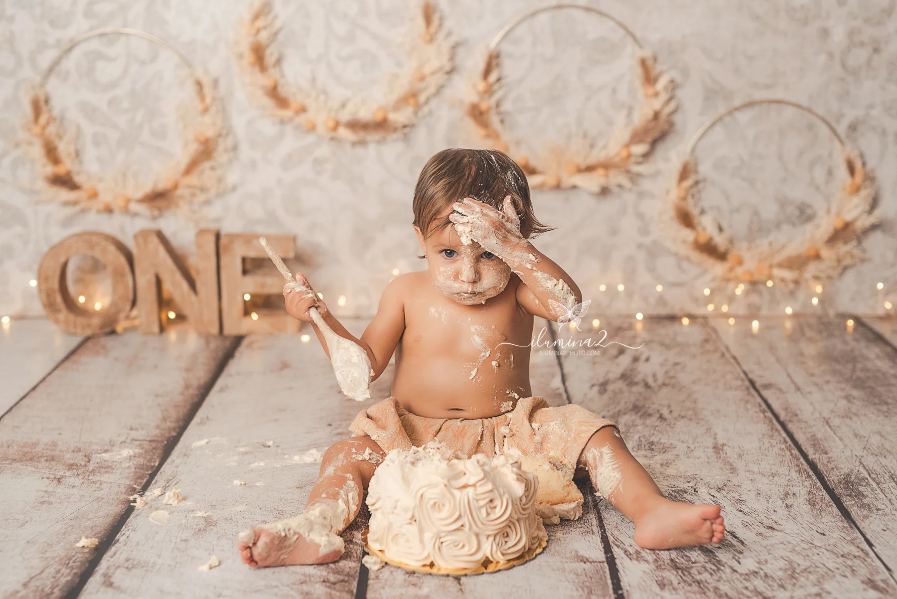 Smash Cake 7 Sesión Smash Cake realizada a un bebé de 12 meses